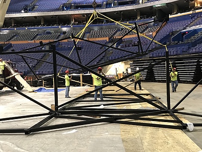 St. Louis Blues Scoreboard Construction