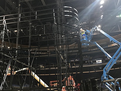 Lifting the Steel Scoreboard in Enterprise Center